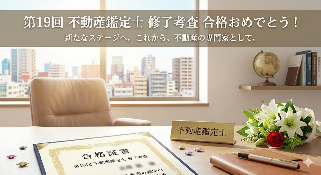 【ご報告】第19回不動産鑑定士修了考査に合格いたしました！〜専門家として、皆様の課題解決に向けた万全のスタートを〜